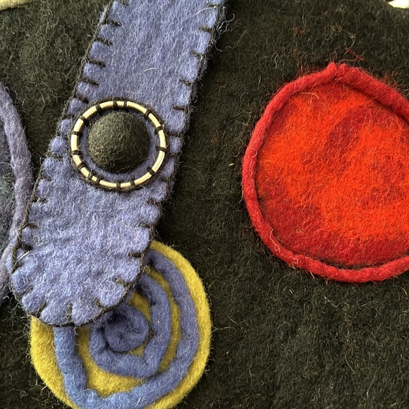 Rising Tide Felted Wool Purse Planets Black - Picture 11 of 14